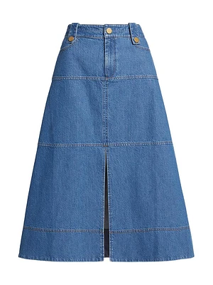 Hudie Denim Midi-Skirt