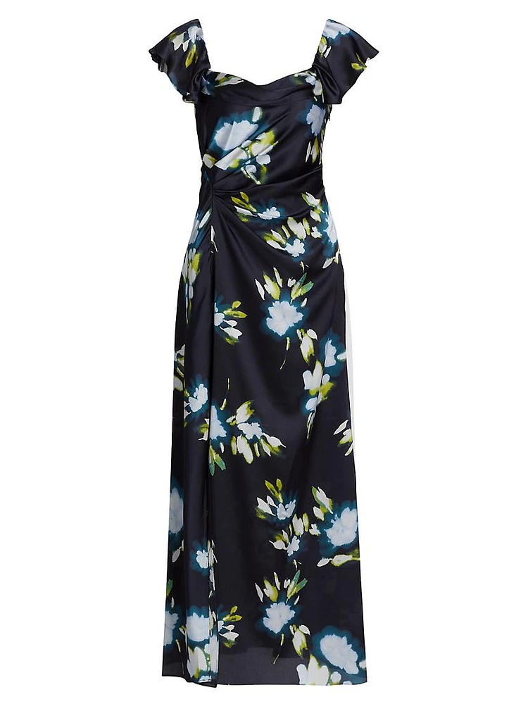 Luna Floral Gathered Maxi Dress