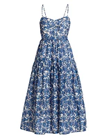 Verona Floral Cotton Midi-Dress