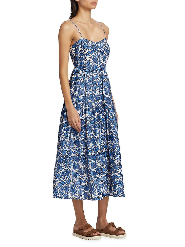 Verona Floral Cotton Midi-Dress