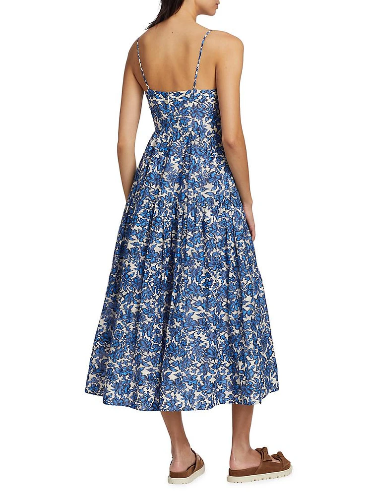 Verona Floral Cotton Midi-Dress