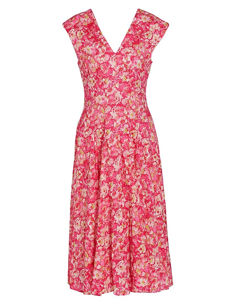 Ella Printed Cotton Midi-Dress