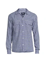 Camp Collar Gingham Check Shirt