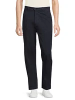 Cotton Flat-Front Chino Pants