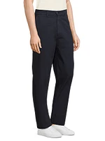 Cotton Flat-Front Chino Pants