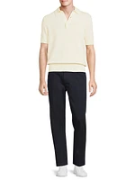 Cotton Flat-Front Chino Pants