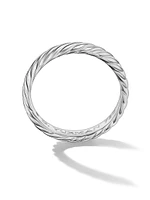 Cable Band Ring 18K White Gold, 5MM