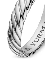 Cable Band Ring 18K White Gold, 5MM