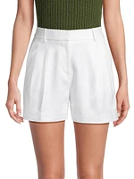 Crepe High-Rise Pleated Shorts