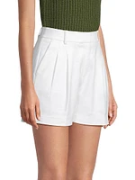 Crepe High-Rise Pleated Shorts