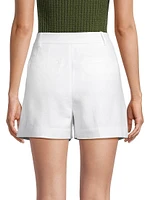 Crepe High-Rise Pleated Shorts