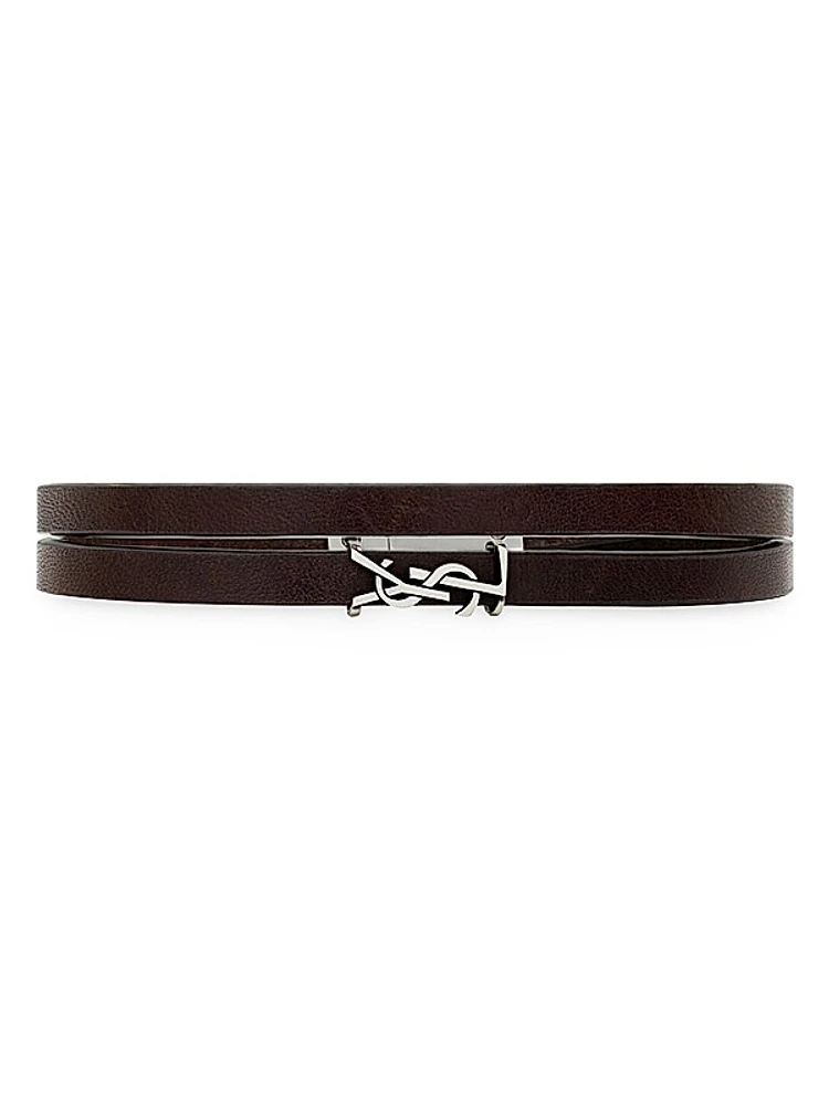 Cassandre Double-Wrap Bracelet in Leather