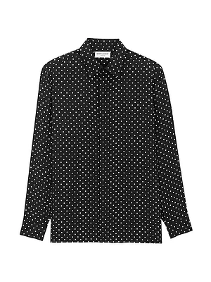 Shirt Dotted Shiny and Matte Silk