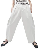 Donovan Cotton Barrel-Leg Pants