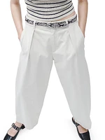 Donovan Cotton Barrel-Leg Pants