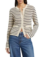 Viola Cotton-Blend Stripe Cardigan