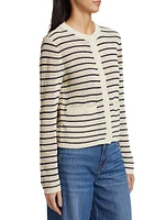 Viola Cotton-Blend Stripe Cardigan