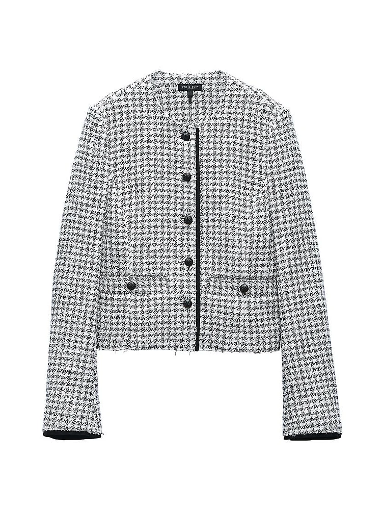 Carmen Houndstooth Cotton-Blend Jacket