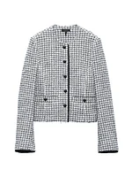 Carmen Houndstooth Cotton-Blend Jacket