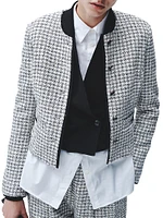 Carmen Houndstooth Cotton-Blend Jacket