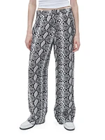 Lacey Snake Silk-Blend Pants