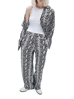 Lacey Snake Silk-Blend Pants