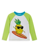 Little Boy's & Pineapple Rashguard Swim Top Trunks Set