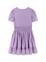 Girl's Smocked Surplice Dress