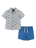 Baby Boy's, Little Boy's & Scooter Print Short-Sleeve Shirt Shorts Set