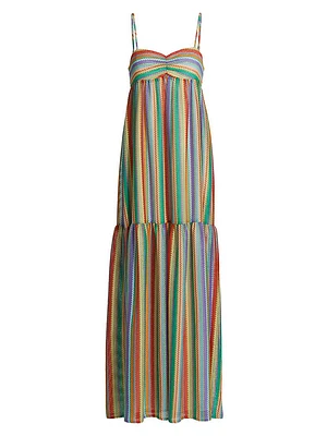 Sima Striped Mesh Maxi Dress