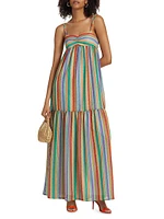 Sima Striped Mesh Maxi Dress