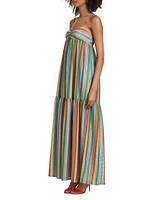 Sima Striped Mesh Maxi Dress