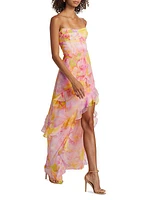 Magnolia Floral Strapless Maxi Dress