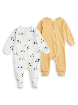 Baby Boy's Modal Rib & Vespa Print Footie Set