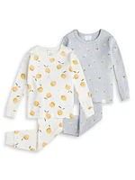 Baby Girl's Lemon & Daisy Ribbed Pajama Set