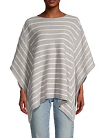 Stripe Cotton Crochet Poncho