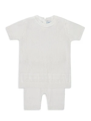 Baby Boy's & Little Short-Sleeve Pointelle Ribbed Set