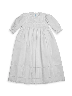 Baby Girl's Long-Sleeve Pearl Embroidery Special Occasion Gown Set