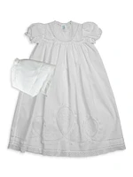 Baby Girl's Pearl Embroidery Special Occasion Gown Set