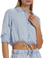 Dillon Denim Crop Blouse