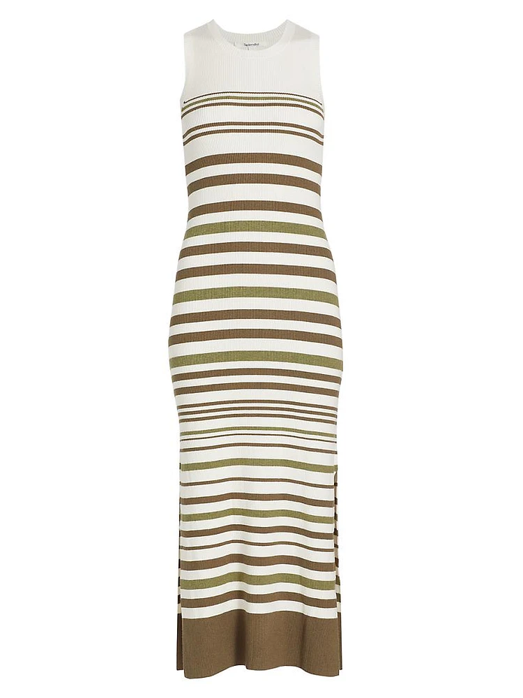 Katya Sleeveless Striped Knit Maxi Dress