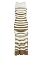 Katya Sleeveless Striped Knit Maxi Dress