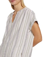 Wynn Striped Linen-Blend Blouse