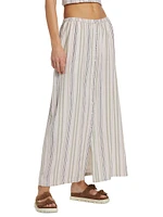 Demi Striped Linen-Blend Maxi Skirt