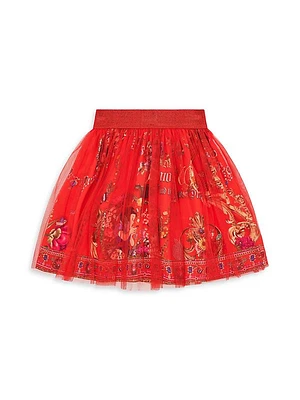 Little Girl's & Girl's Disney Printed Tulle Skirt