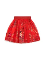 Little Girl's & Girl's Disney Printed Tulle Skirt