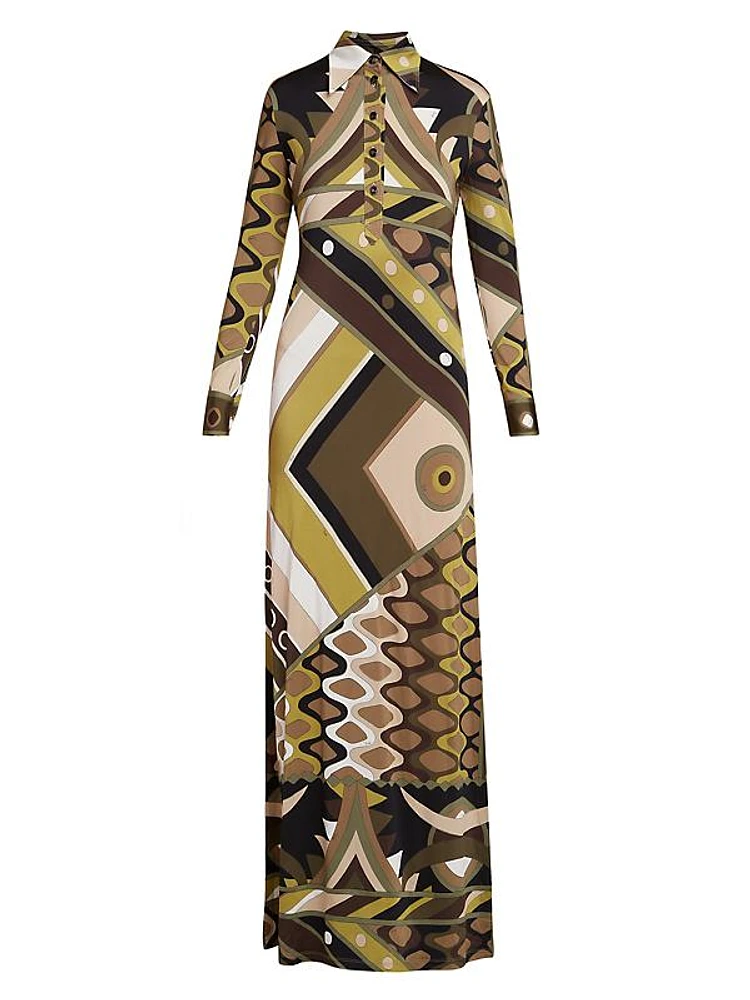 Very Vivara Printed Jersey Satin Maxi Dress