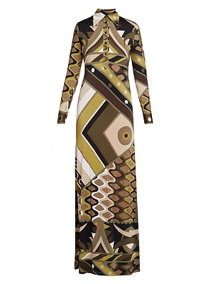 Very Vivara Printed Jersey Satin Maxi Dress