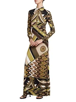 Very Vivara Printed Jersey Satin Maxi Dress