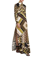 Very Vivara Printed Jersey Satin Maxi Dress